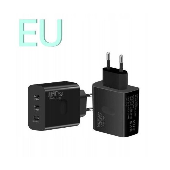 160W QC5.0 Super fast charger with USB port / x2 PD USB-C port
