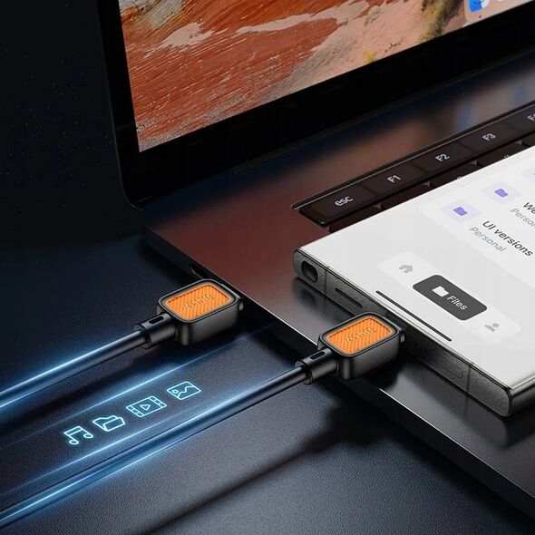 Kabel USB C do USB C Hoco 3A 60W 1 m X108 czarny