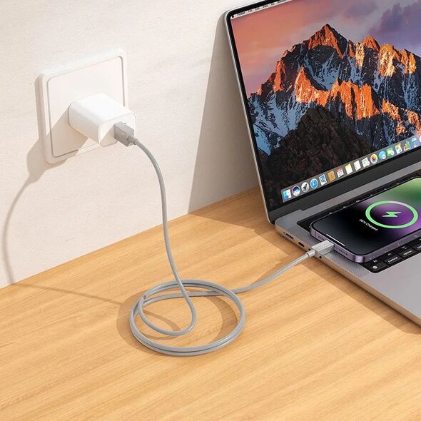 Kabel USB A do Lightning Hoco 2,4A 1 m X107 szary