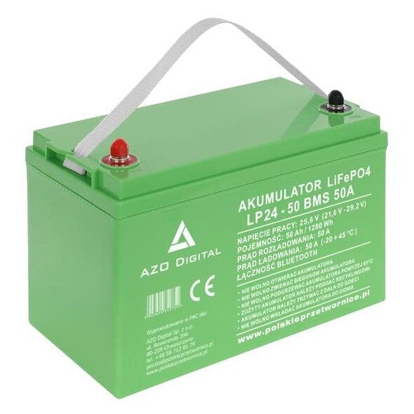 Akumulator LiFePO4 LP24-50 50Ah 24V 50A Bluetooth mata grzewcza