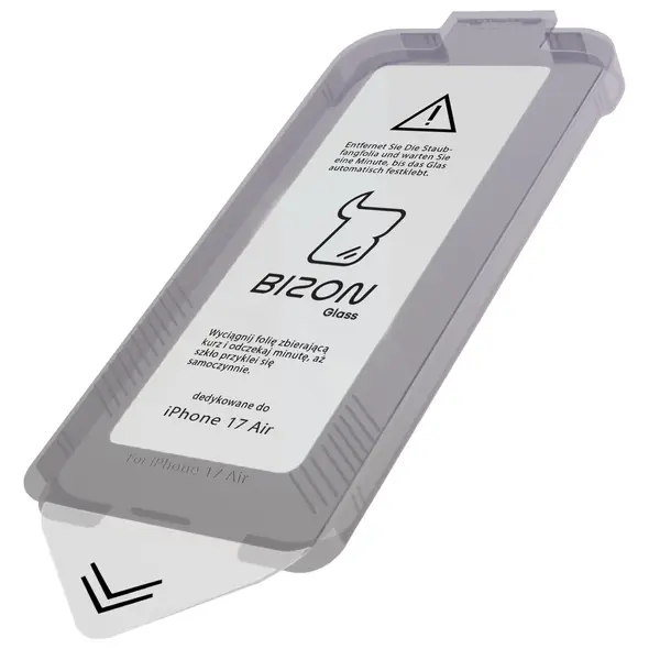 Szkło hartowane z ramką do łatwej aplikacji Bizon Glass Aplikator do Apple iPhone 17 Air [2 PACK]