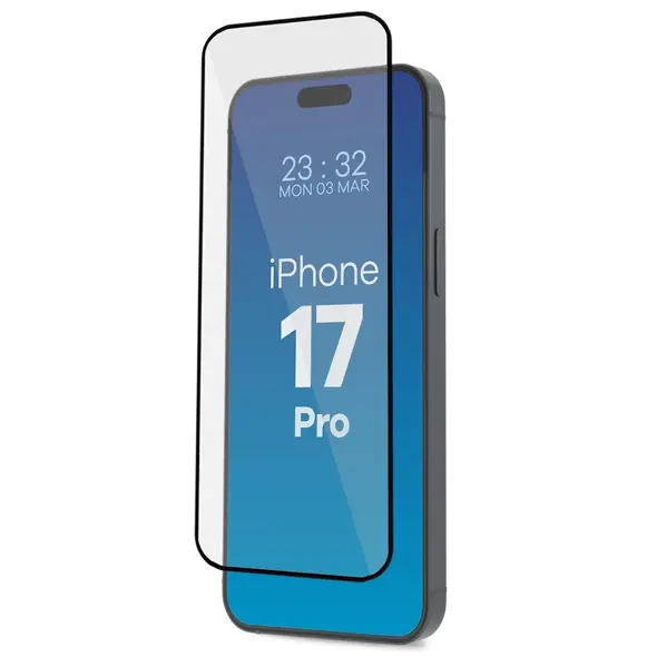 Szkło hartowane z ramką do łatwej aplikacji Bizon Glass Aplikator do Apple iPhone 17 Pro [2 PACK]