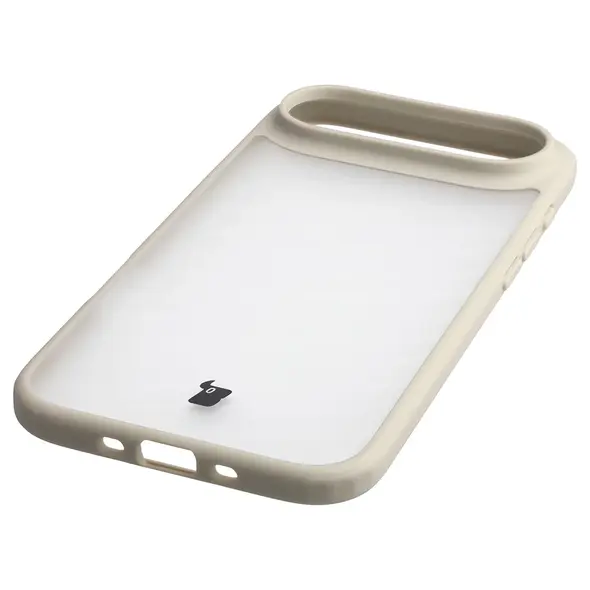 Etui Bizon Case Angelo do Apple iPhone 17 Air półprzezroczyste z beżową ramką