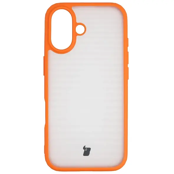 Etui Bizon Case Angelo do Apple iPhone 17 półprzezroczyste z pomarańczową ramką