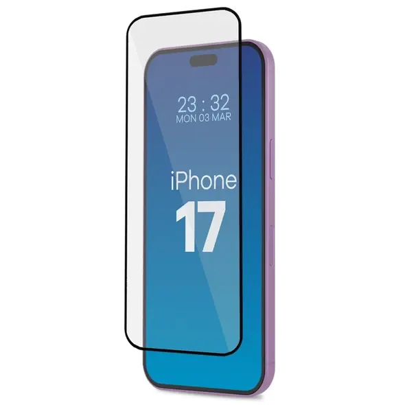 Szkło hartowane z ramką do łatwej aplikacji Bizon Glass Aplikator do Apple iPhone 17 [2 PACK]