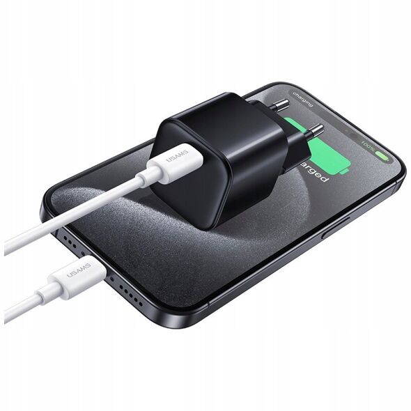 Ładowarka sieciowa USAMS JO Series CC262 30W USB-C + kabel USB-C/USB-C 1m biały