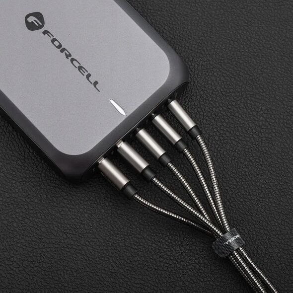 Kabel USB A do Lightning Forcell F-Energy 2,4A 12W Metal 2 m C236 srebrny