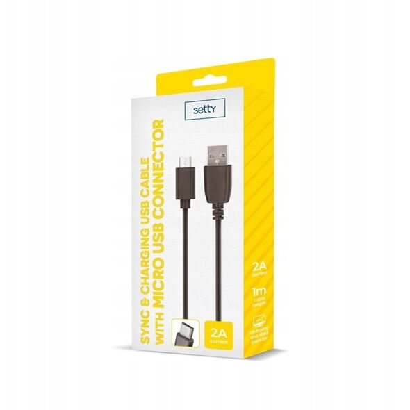 Setty USB kabelis 1m 2A micro USB melns R