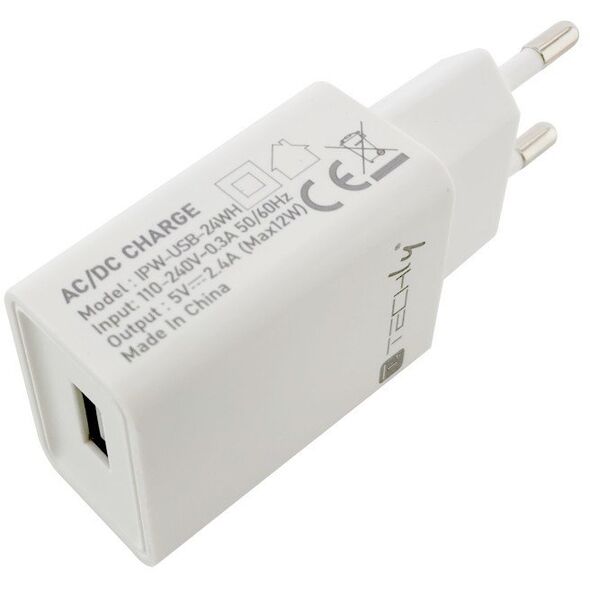 Ładowarka sieciowa USB 12W/2.4A 5V biała