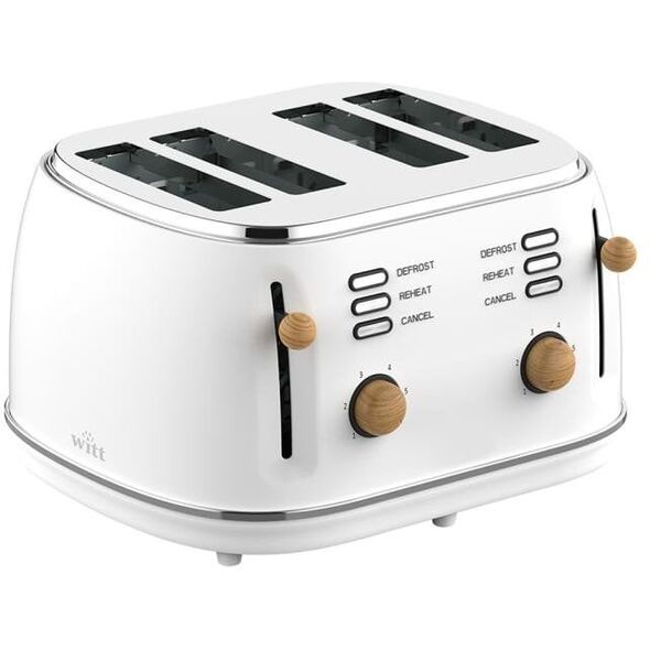 Witt Premium Wood four-slice toaster, white
