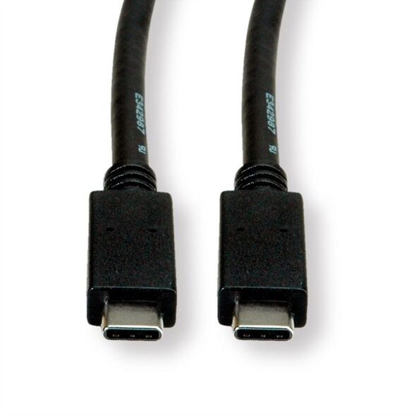 ROLINE GREEN Kabel USB 3.2 Gen 2, PD (Power Delivery) 20V5A, z Emark, C-C, M/M, czarny, 0,5 m