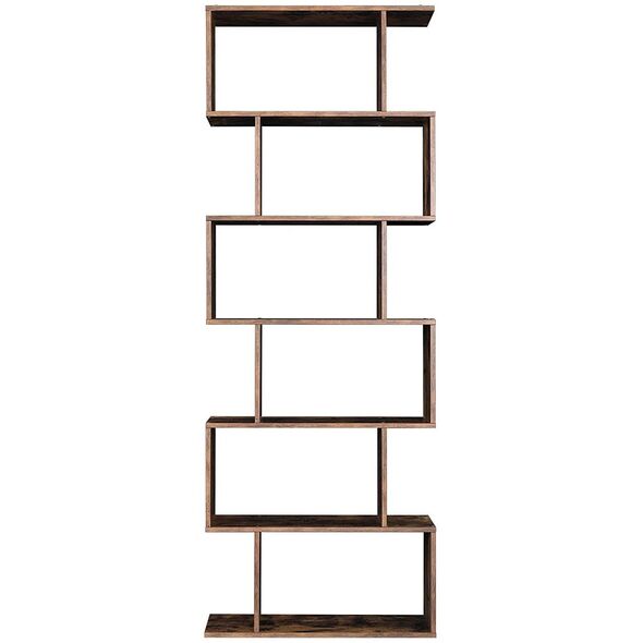 Regał na książki rustykalny brąz 70x24x190 cm loft 6 półek
