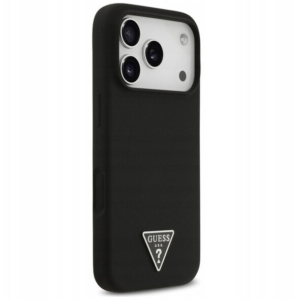 Case Guess Silicone Triangle Logo MagSafe for iPhone 17 Pro Max black