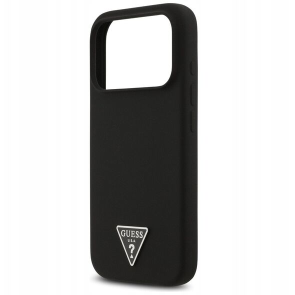Case Guess Silicone Triangle Logo MagSafe for iPhone 17 Pro Max black