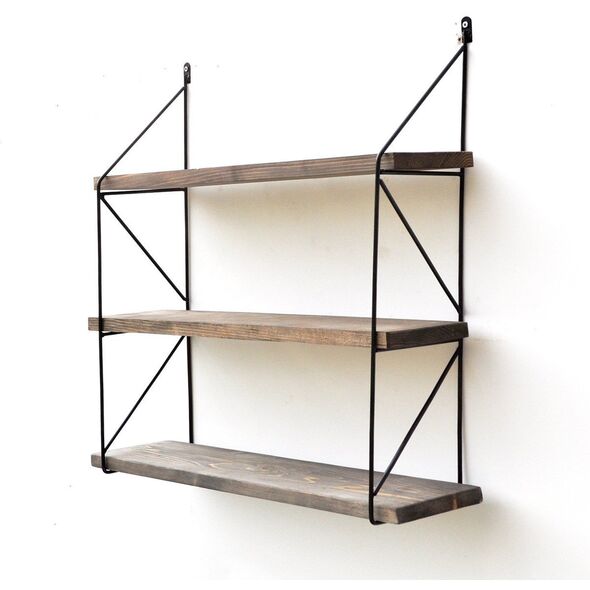 Επιτοίχιο ράφι Kalune Design Wall Shelf 792, 55 cm, σκούρο καφέ/μαύρο