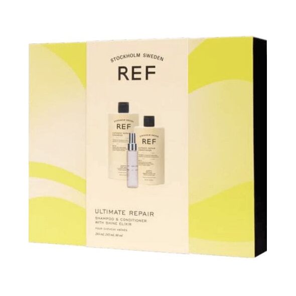 Gift Box Set Ref Stockholm: Ultimate Repair, Sulfates-Free, Hair Shampoo, Repairing & Strengthening, 285 ml + Ultimate Repair, Sulfates-Free, Hair Conditioner, For Hydrate/Detangle & Shine, 245 ml + Shine Elixir, Hair Serum, Softening, 80 ml Unisex