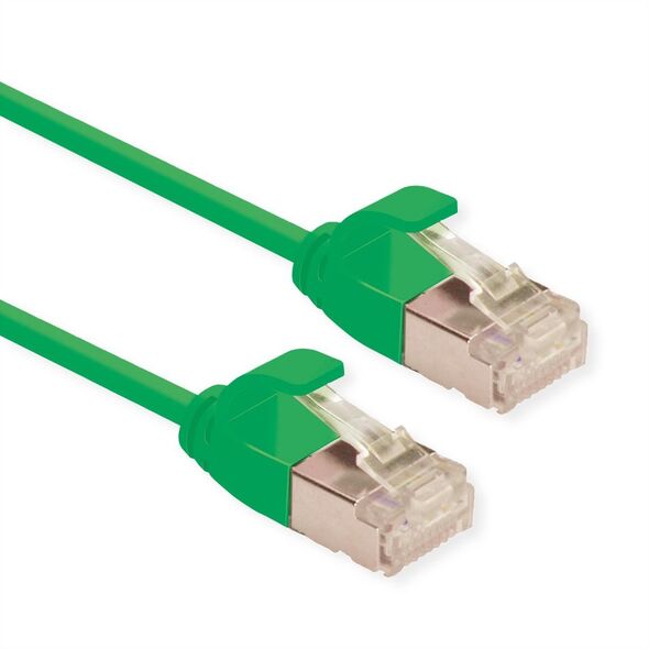 ROLINE F/UTP DataCenter Patch Cord Cat.6A (Class EA), LSOH, bardzo cienki, zielony, 1,5 m