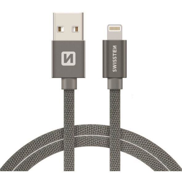 Swissten MFI Textile Fast Charge 3A Lightning Data and Charging Cable 1.2m
