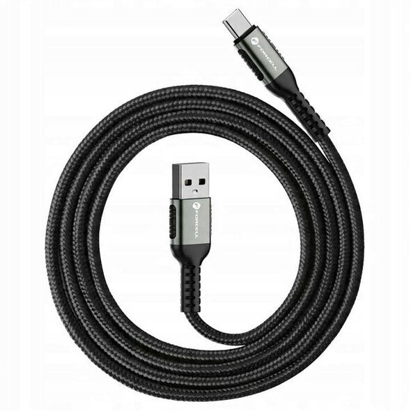 Kabel USB A do USB C Forcell F-Energy QC4.0 3A 66W Cafule 0,25 m C256 czarny