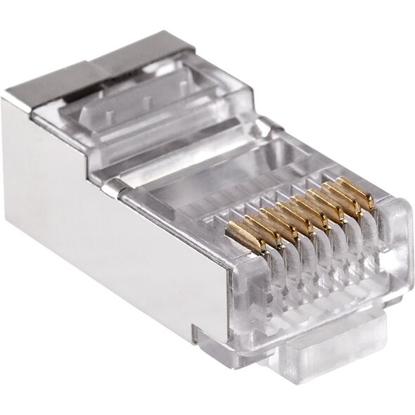 Wtyk telefon. RJ45 8P 8C(drut)przelotowy CAT.5E ekranowany