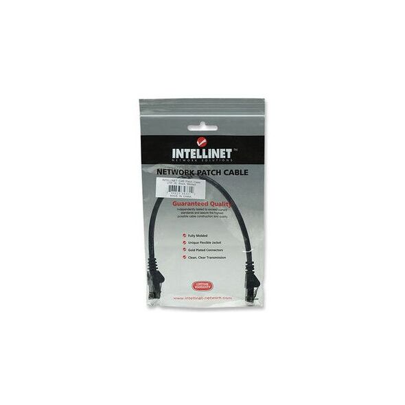 Patchcord Cat6 UTP 0,3m 100% CU czarny