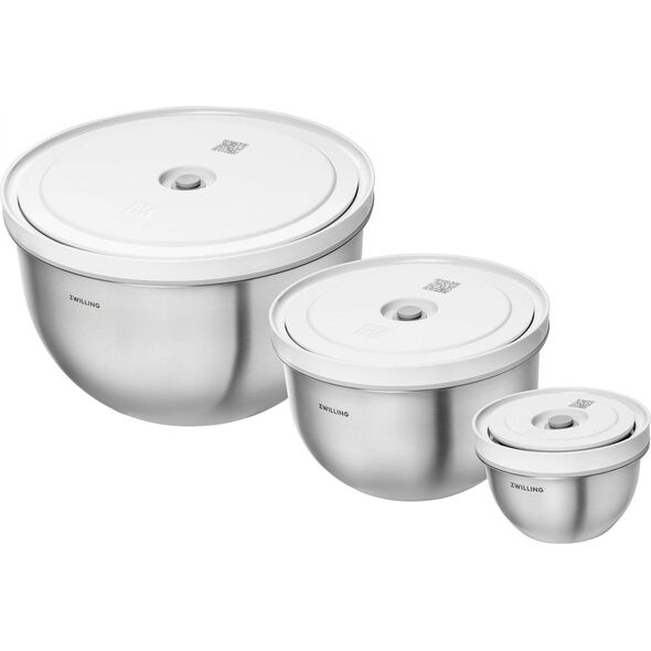Zestaw 3 stalowych misek próżniowych z pokrywką  Zwilling Fresh &Save Trilogy