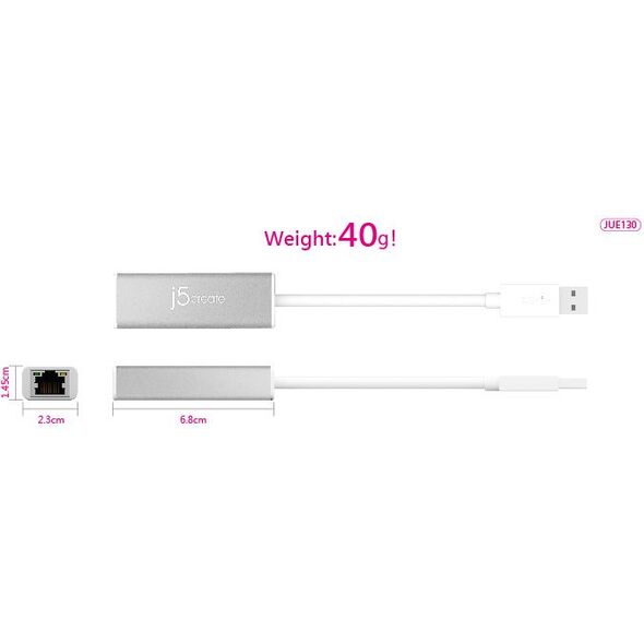 Kabel USB j5create USB-A - Czarny (JUE130)