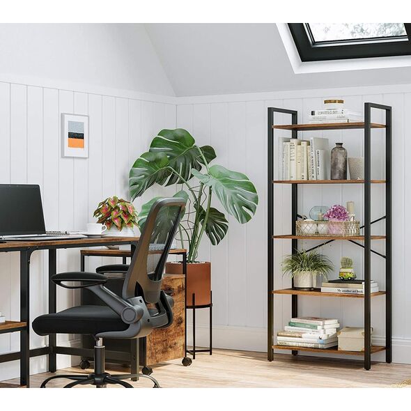 Regał do salonu rustykalny brąz loft 5 półek na książki nowoczesny