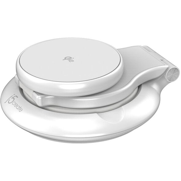 j5create JUPW3415-N ładowarka do urządzeń przenośnych Smartwatch, Słuchawki, Smartfon Biały USB Bezprzewodowe ładowanie Szybkie ładowanie Wewnętrzna