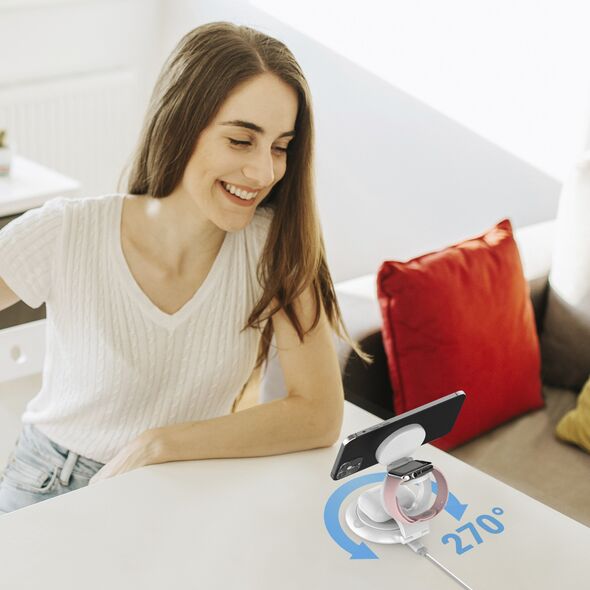 j5create JUPW3415-N ładowarka do urządzeń przenośnych Smartwatch, Słuchawki, Smartfon Biały USB Bezprzewodowe ładowanie Szybkie ładowanie Wewnętrzna