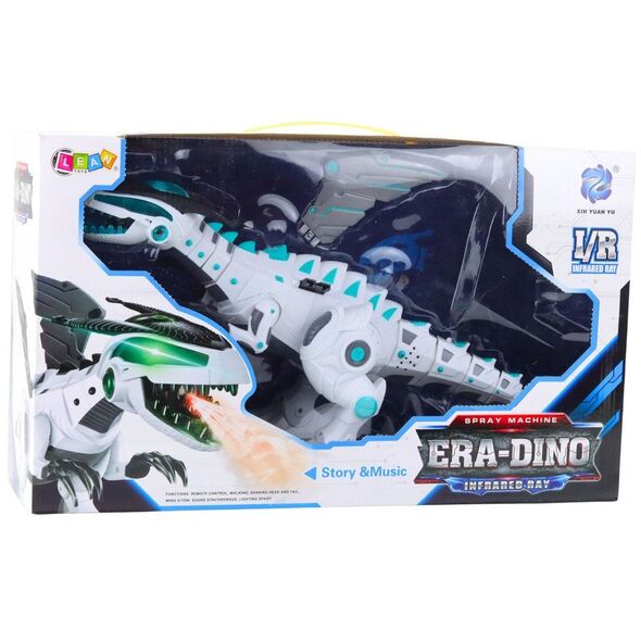 Zdalnie Sterowany Robot RC Dinozaur Światła Dźwięki Biały