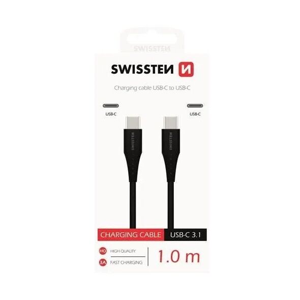 Swissten Basic Universal Quick Charge 3.1 USB-C to USB-C Charging Cable 1m