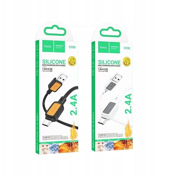 Kabel USB A do Micro USB Hoco 2,4A 1 m X108 czarny