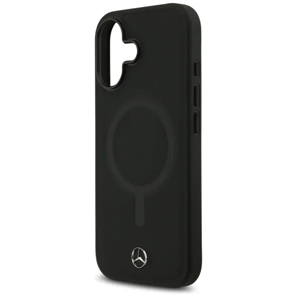 Etui Mercedes Plain Smooth Leather        MagSafe do iPhone 17 czarny