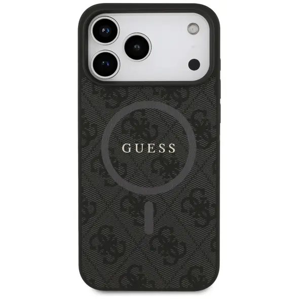 Etui Guess 4G Ring Classic Logo MagSafe do Apple iPhone 17 Pro Max czarny