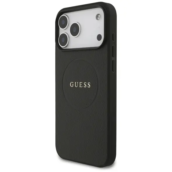 Etui Guess Grained Ring MagSafe do Apple iPhone 17 Pro Max czarny