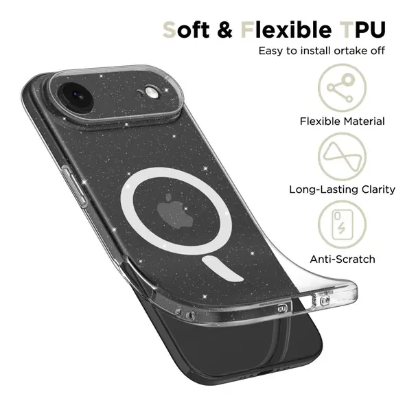 Etui Tech-Protect FlexAir MagSafe do Apple iPhone 17 Air Glitter