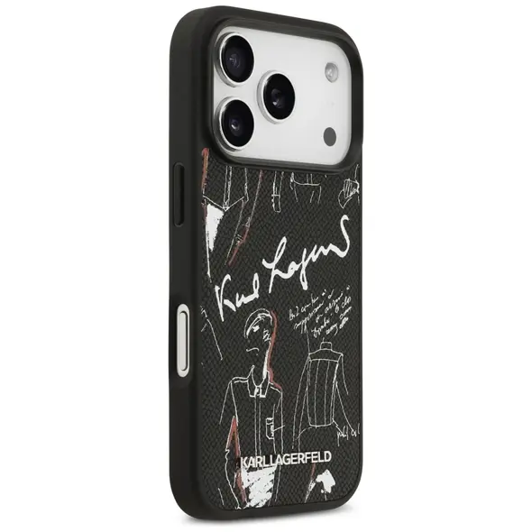 Etui Karl Lagerfeld Grained Pattern &     Logo MagSafe do iPhone 17 Pro czarny