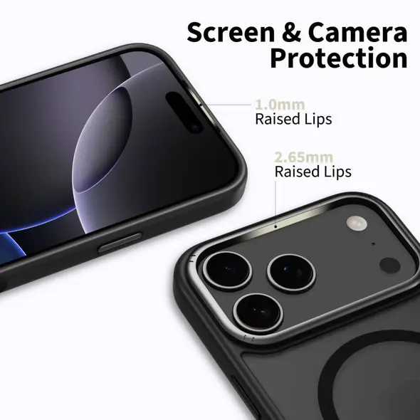 Etui Tech-Protect MagEdge MagSafe do Apple iPhone 17 Pro Matte Black/gunmetal