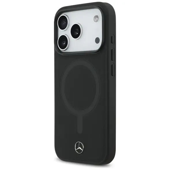 Etui Mercedes Plain Smooth Leather        MagSafe do iPhone 17 Pro czarny