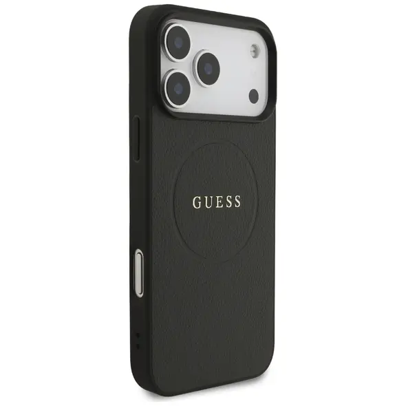 Etui Guess Grained Ring MagSafe do Apple iPhone 17 Pro Max czarny