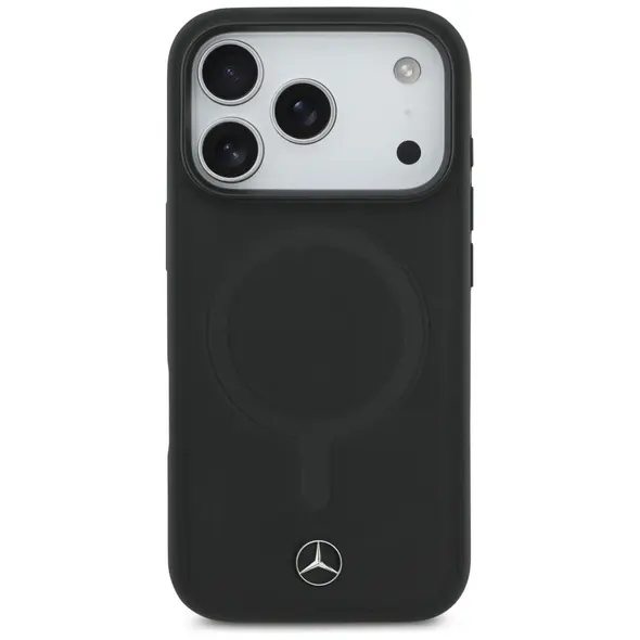 Etui Mercedes Plain Smooth Leather        MagSafe do iPhone 17 Pro czarny