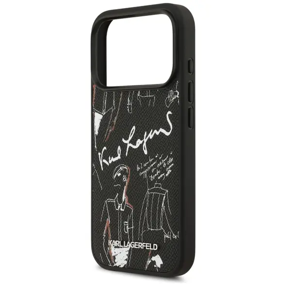 Etui Karl Lagerfeld Grained Pattern &     Logo MagSafe do iPhone 17 Pro czarny