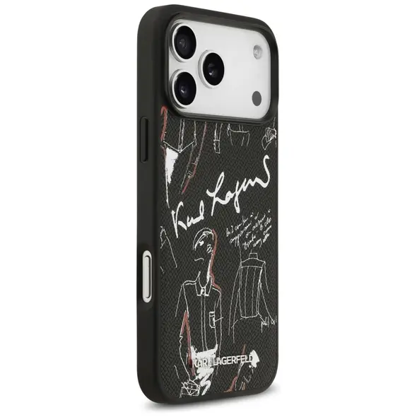 Etui Karl Lagerfeld Grained Pattern &     Logo MagSafe do iPhone 17 Pro Max czarny