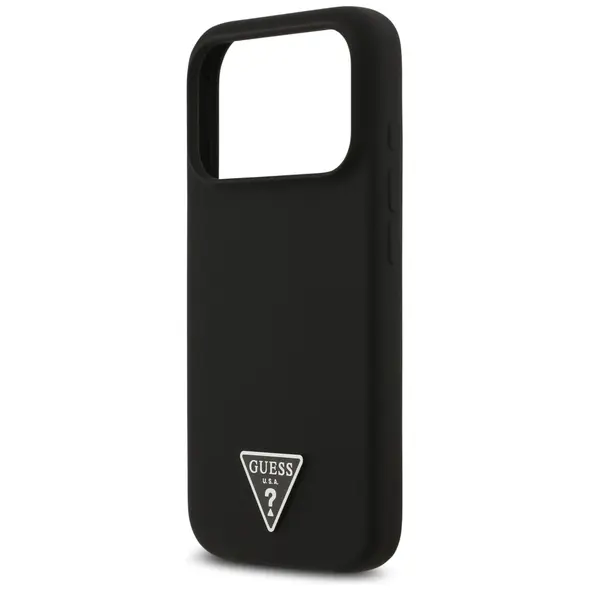Etui Guess Silicone Triangle Logo MagSafe do Apple iPhone 17 Pro czarny