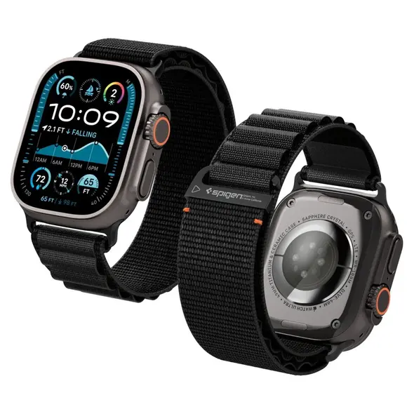 Pasek Spigen WBF1 Band do Apple Watch 6/7/8/9/10/SE/Ultra 1/2 44/45/46/49mm Black