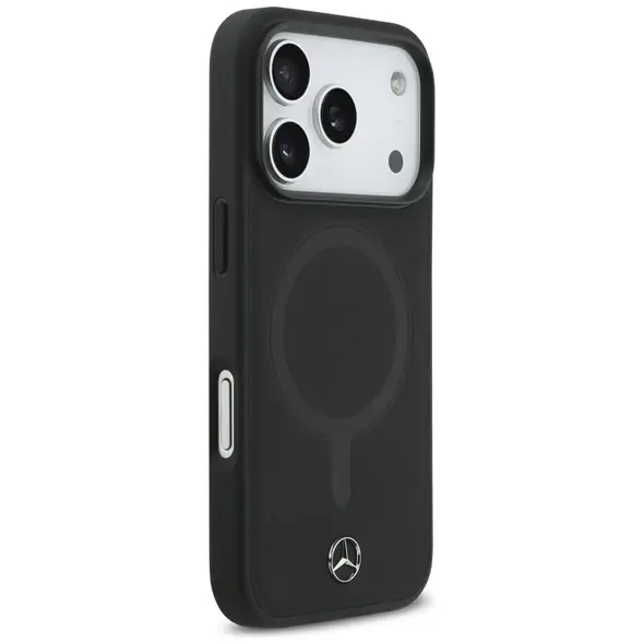 Etui Mercedes Plain Smooth Leather        MagSafe do iPhone 17 Pro czarny