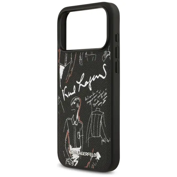 Etui Karl Lagerfeld Grained Pattern &     Logo MagSafe do iPhone 17 Pro Max czarny