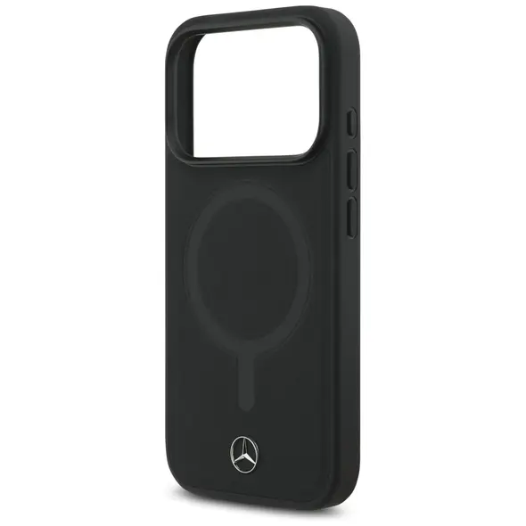 Etui Mercedes Plain Smooth Leather        MagSafe do iPhone 17 Pro czarny