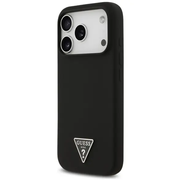 Etui Guess Silicone Triangle Logo MagSafe do Apple iPhone 17 Pro czarny